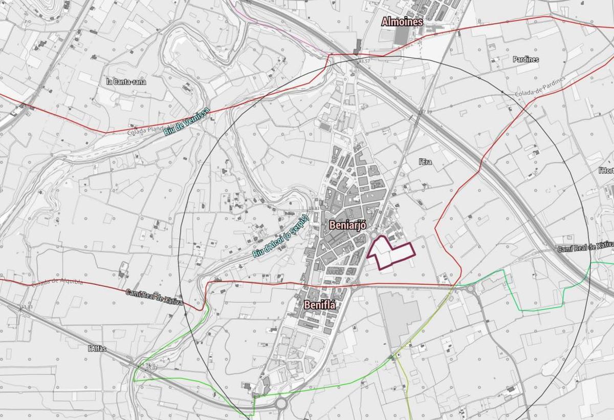 Mapa en el que se proyecta donde se situará la residencia.