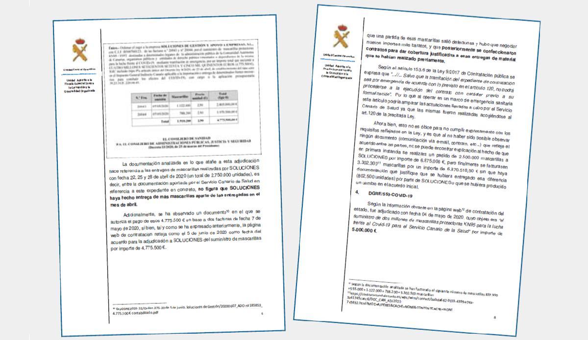 Baile de fechas en las entregas y justificación contractual amañada, recogidos en el informe de la UCO.