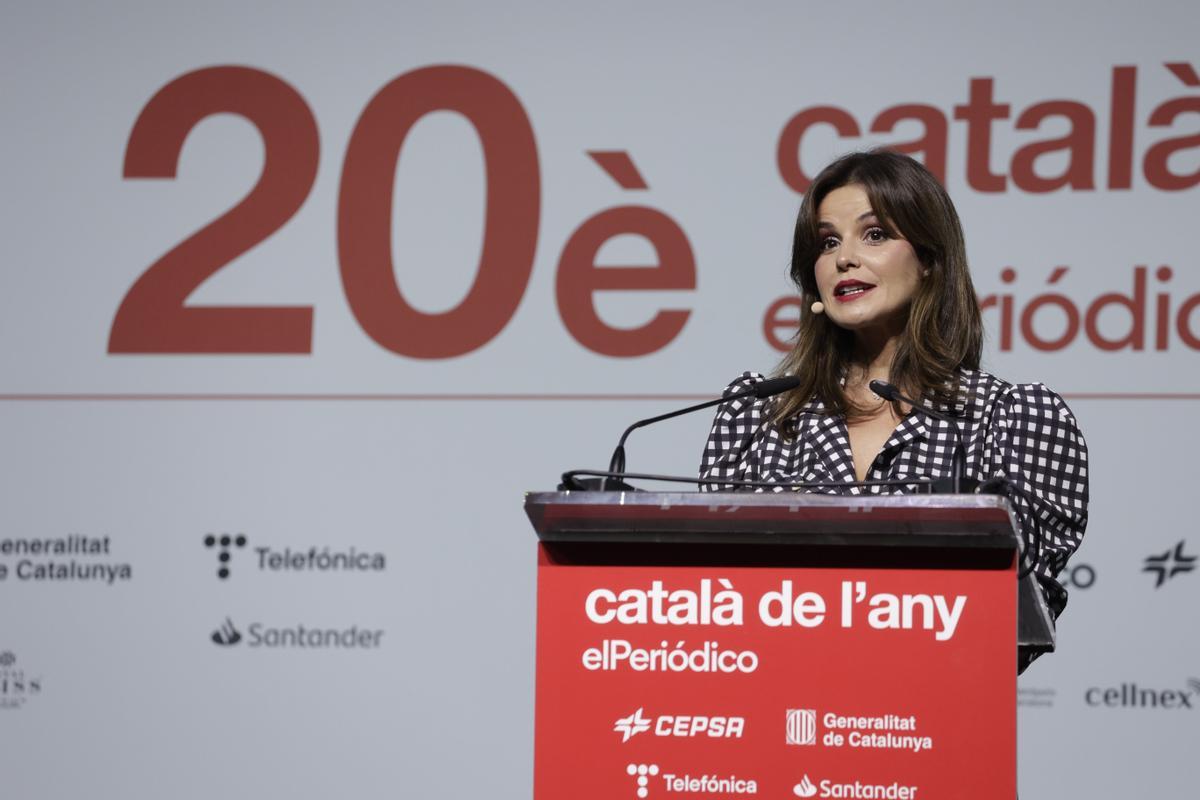 Català de l’Any 2022, en la imagen Marta Torné, presentadora del acto