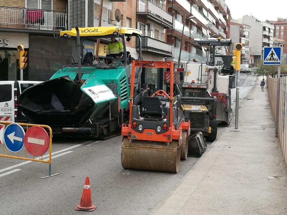 Obres a la carretera del Pont de Vilomara.