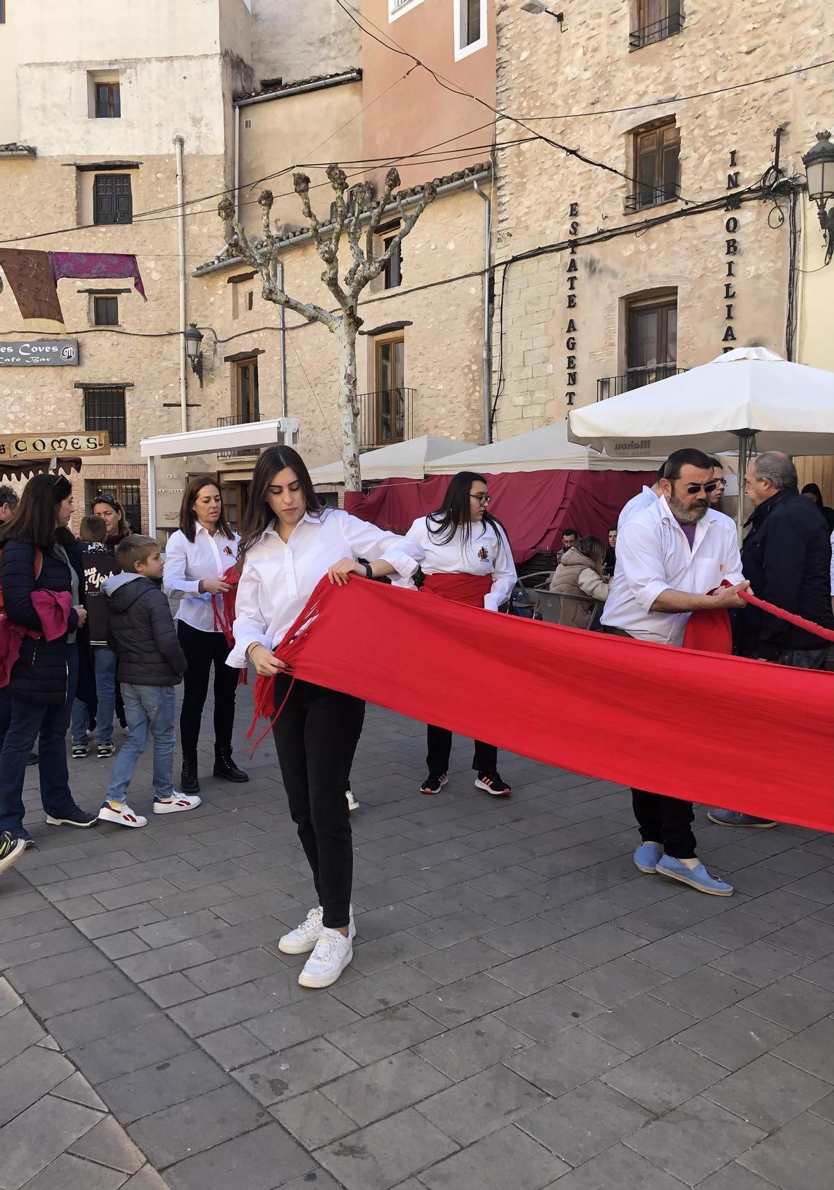 Berta Ruscalleda enfaixant se