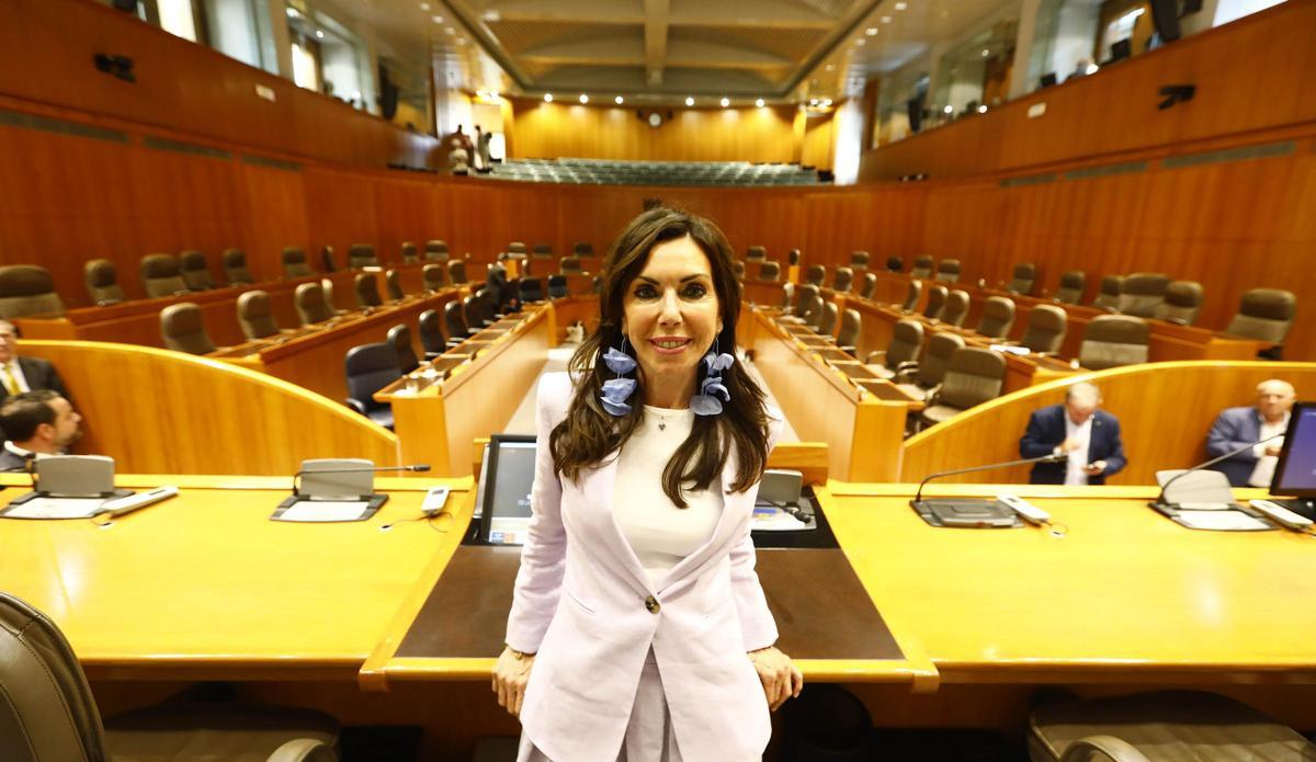 Marta Fernández, tras tomar posesión como nueva Presidenta de las Cortes de Aragón.