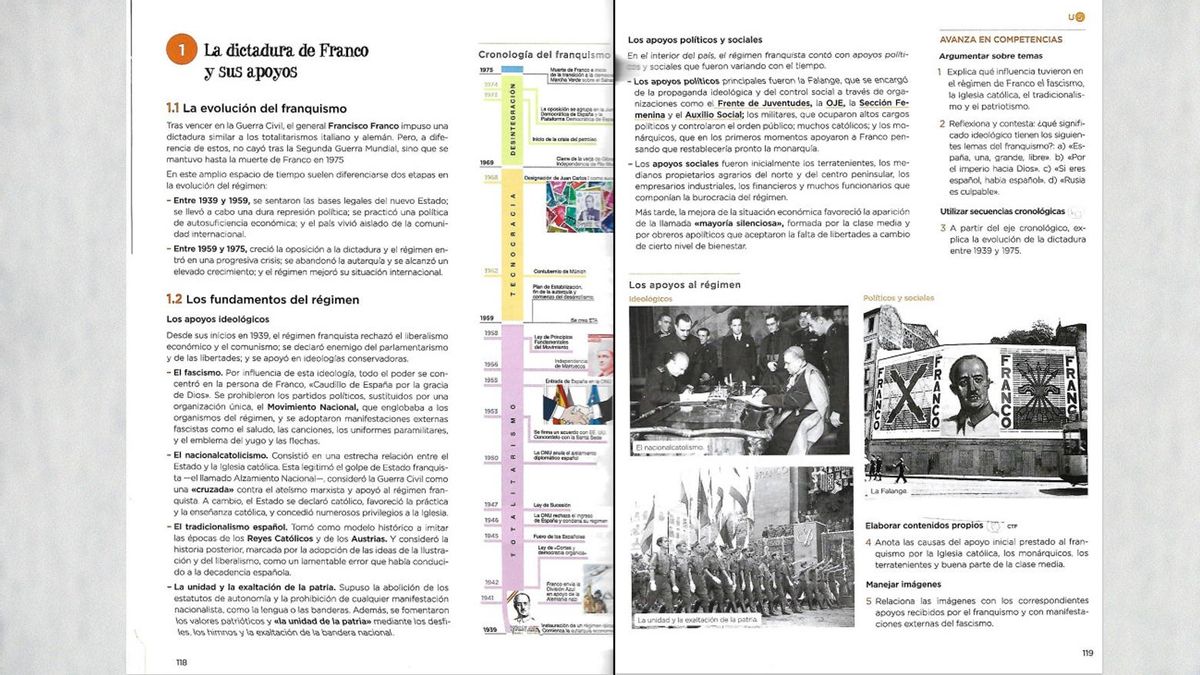 El franquismo en el libro de Anaya