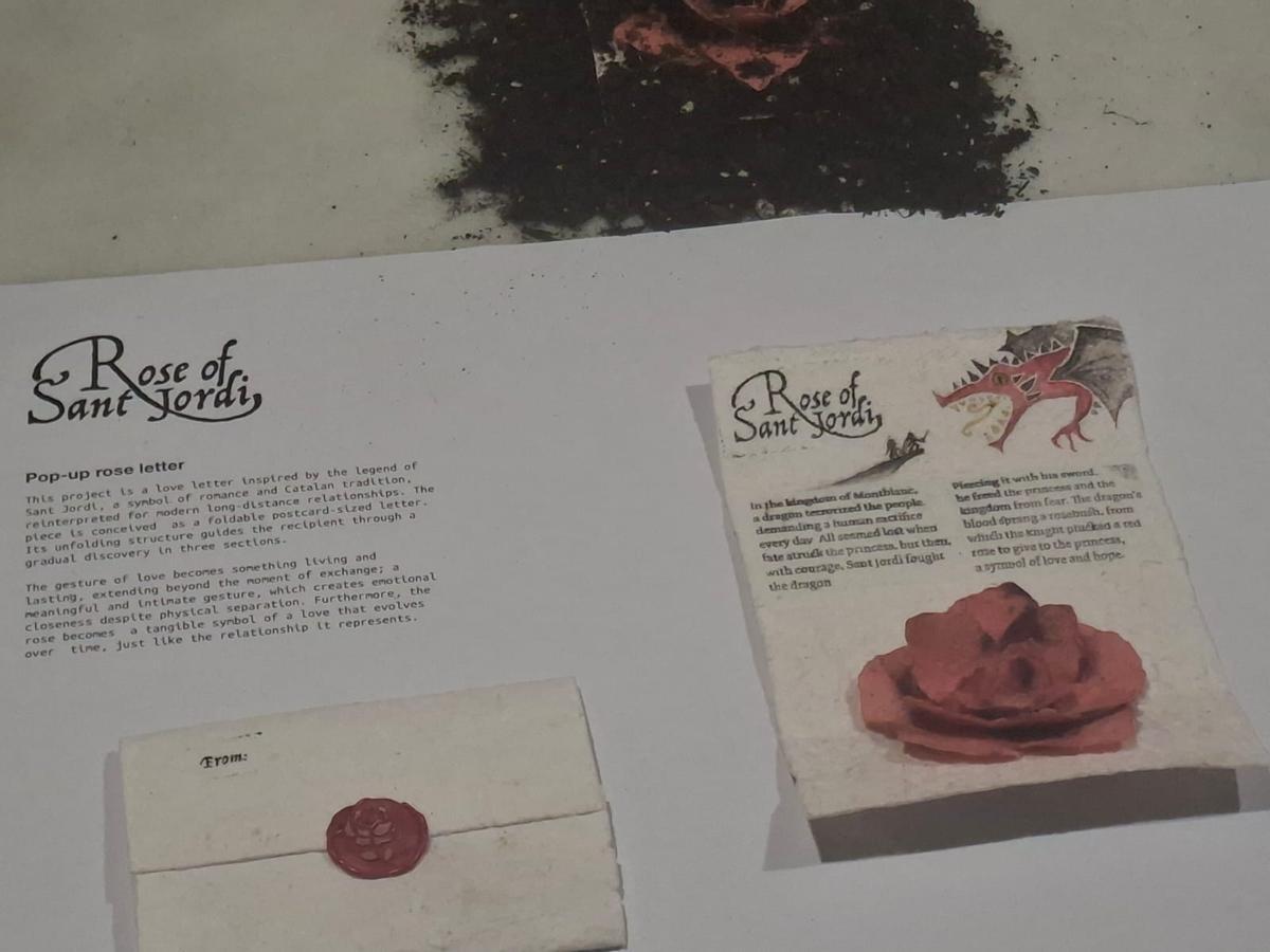 La carta-rosa de Sant Jordi, en la exposición.