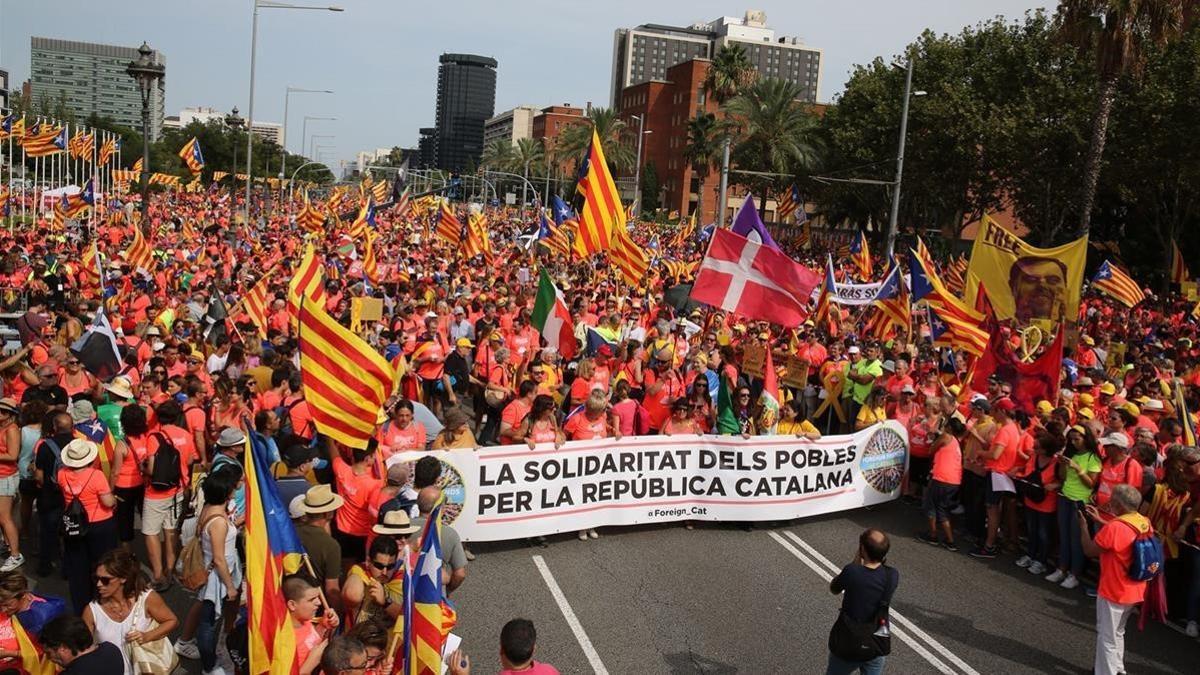 La Diada en la Diagonal de Barcelona