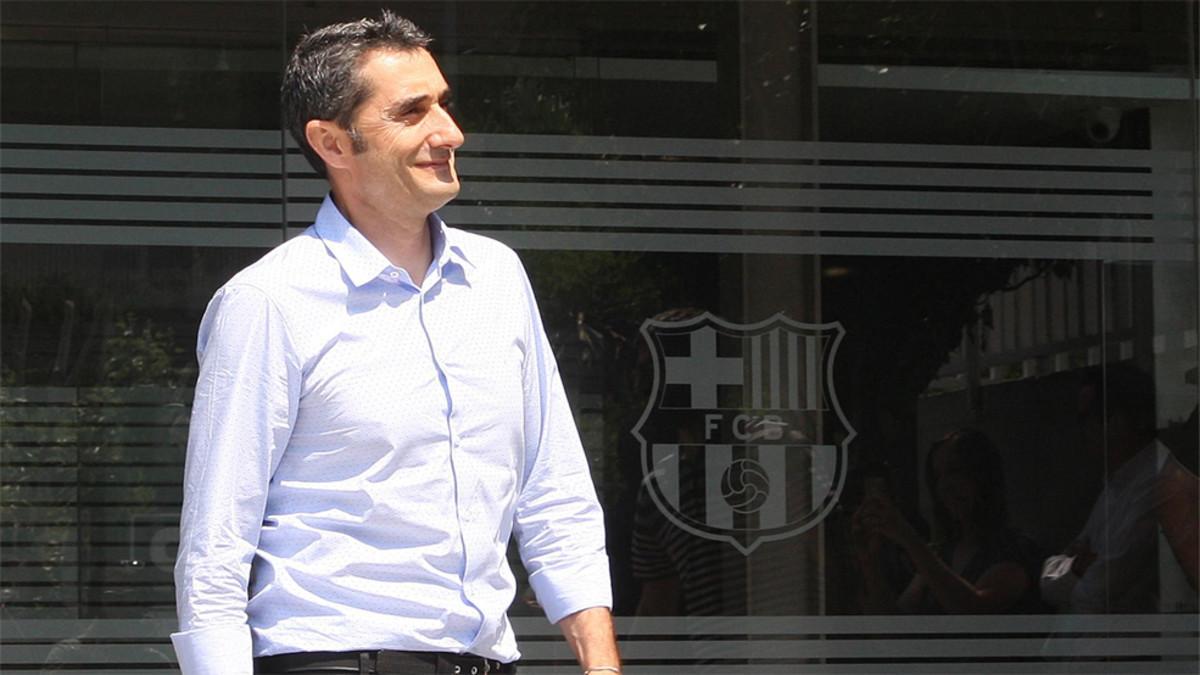Ernesto Valverde, en las oficinas del Camp Nou