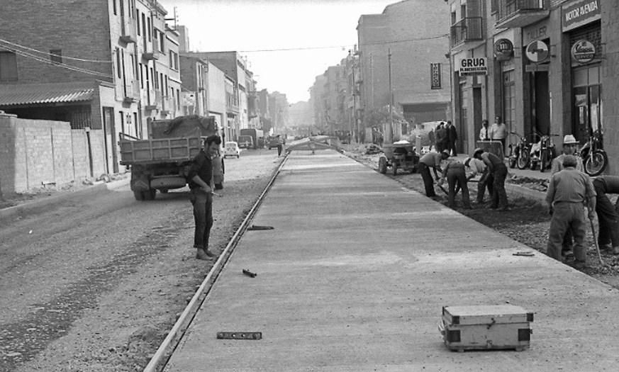 La carretera de Vic a prop del pont de Ferro, el 1969