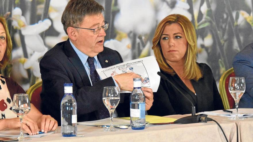 Puig se alía con Susana Díaz en vísperas del 26J y con todas las encuestas en contra de Sánchez