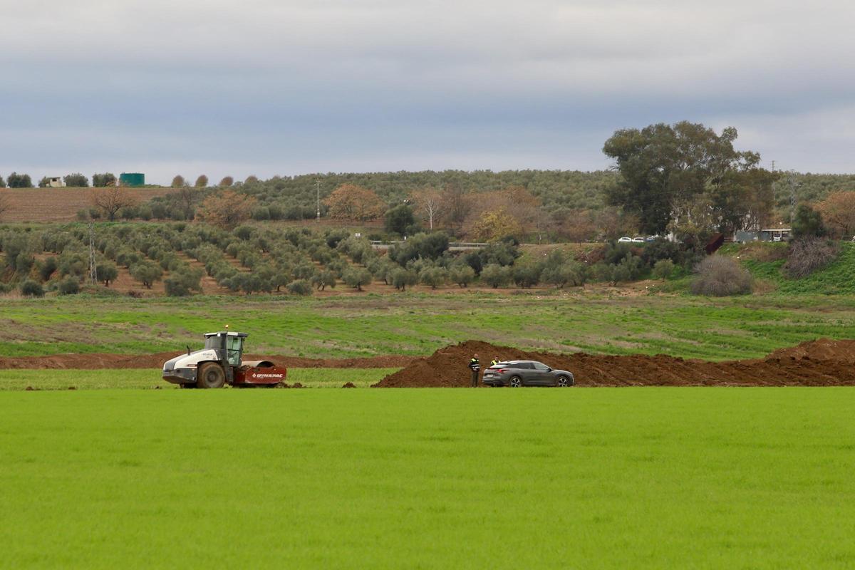 Comienzo de las obras en la futura Base Logística del Ejército, en los terrenos de La Rinconada, en enero de este 2024.