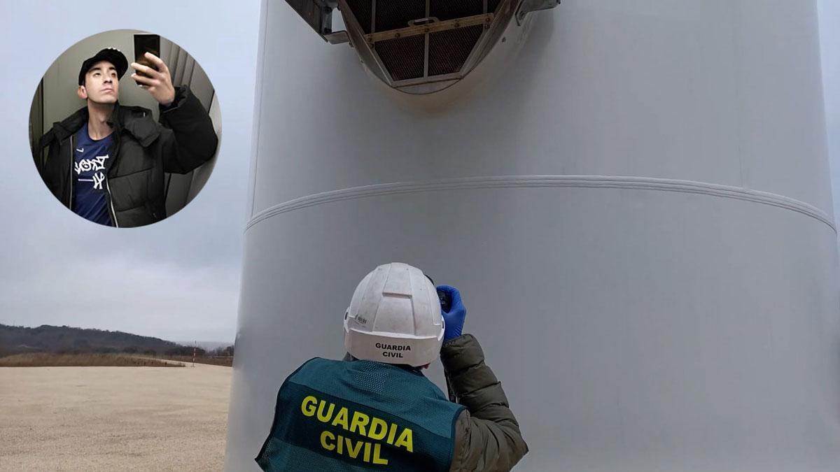 La Guardia Civil investiga la muerte el vigués Yibrán en el aerogenerador de Burgos