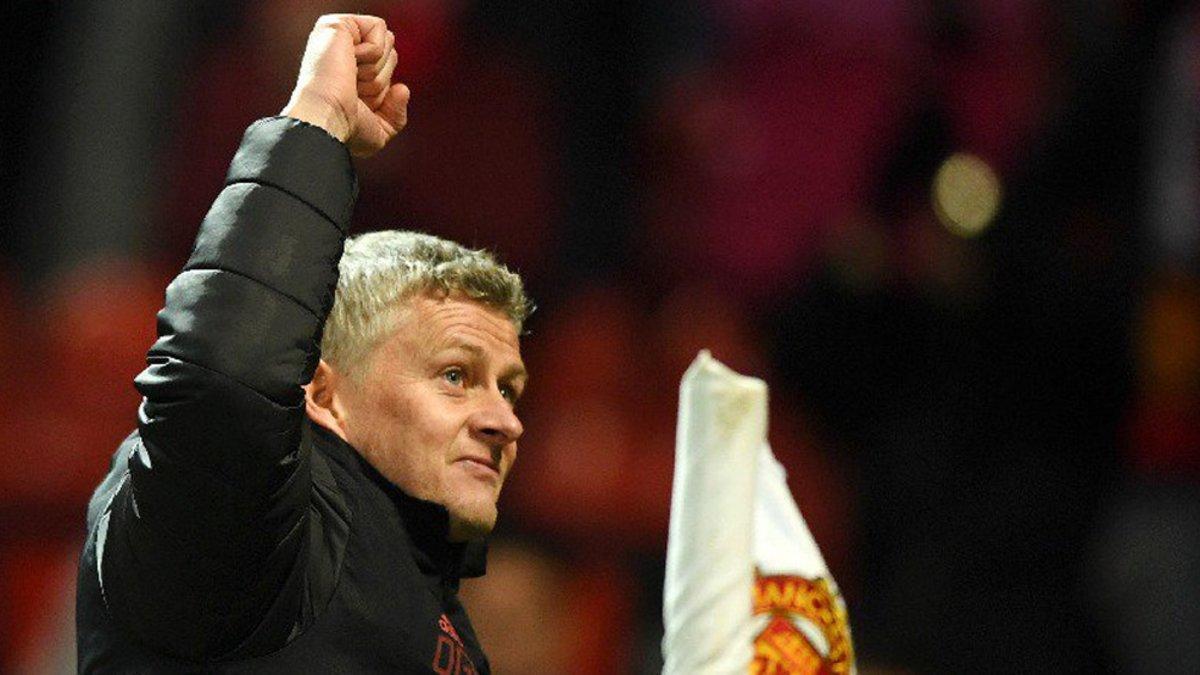 La imagen de Solksjaer que eligió el Manchester United para anunciar su ratificación como mánager