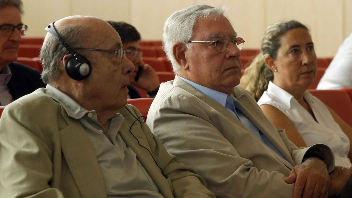 Fèlix Millet, Jordi Montull y Gemma Montull, en una sesión del juicio del caso Palau.