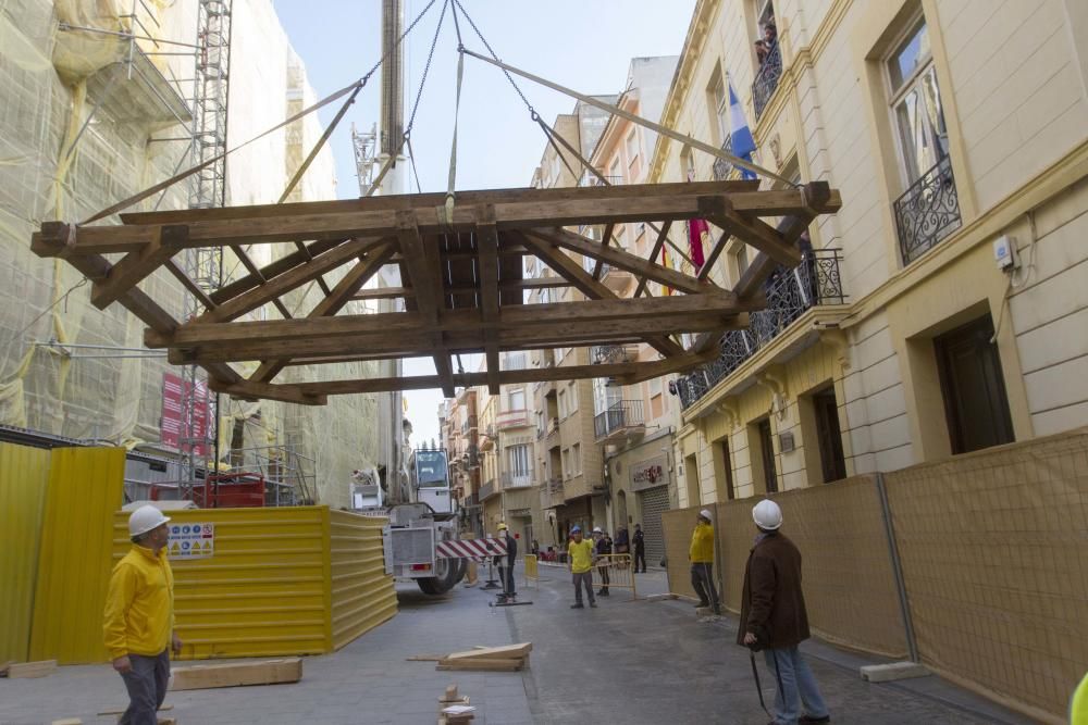 Montaje de la estructura de la bóveda del campanario de la Iglesia Santa María de Gracia de Cartagena