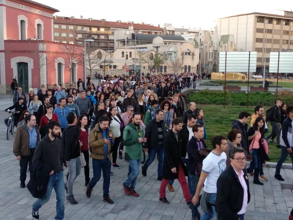 Manifestació en suport al noi encausat pel tall a les vies del tren