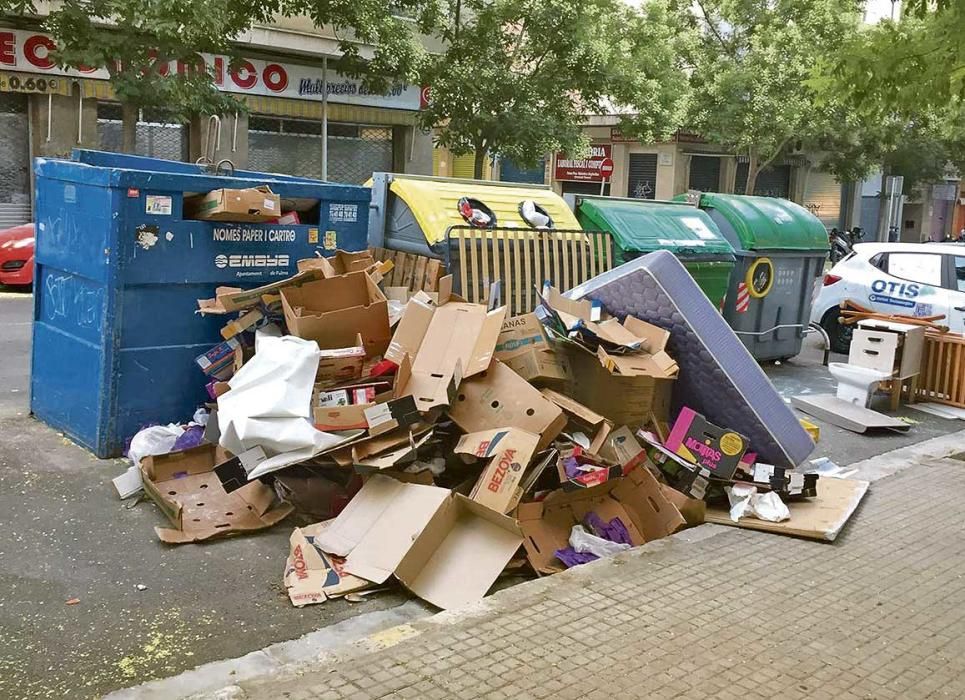 Basura desbordada en Palma