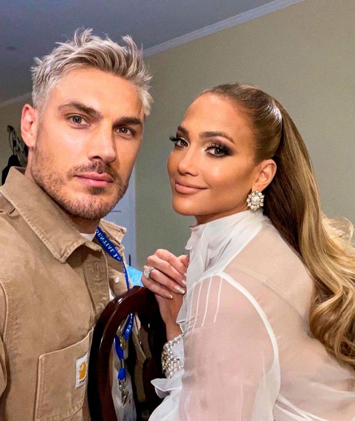 Jennifer Lopez y su estilista Chris Appleton
