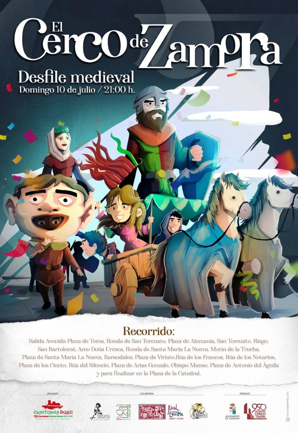 Cartel promocional del desfile medieval de Capitonis Durii que recorrerá Zamora.