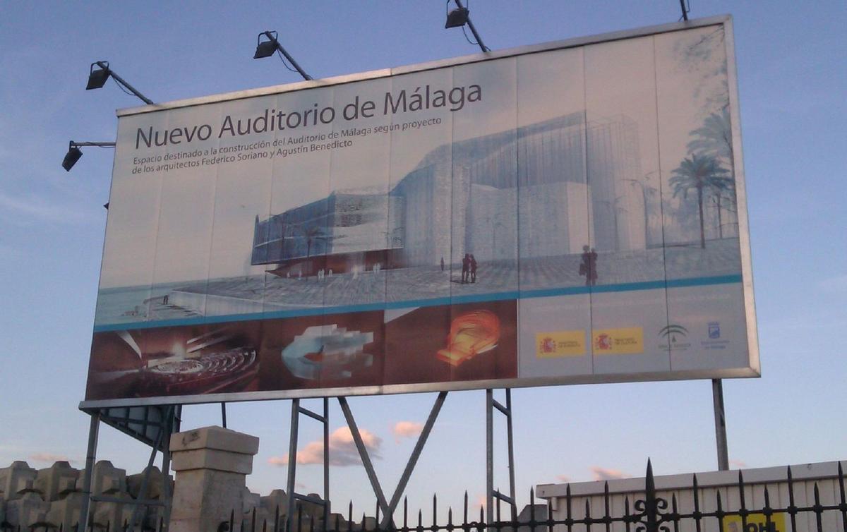 Antiguo cartel en el que se promocionaba el auditorio en San Andrés. | L.O