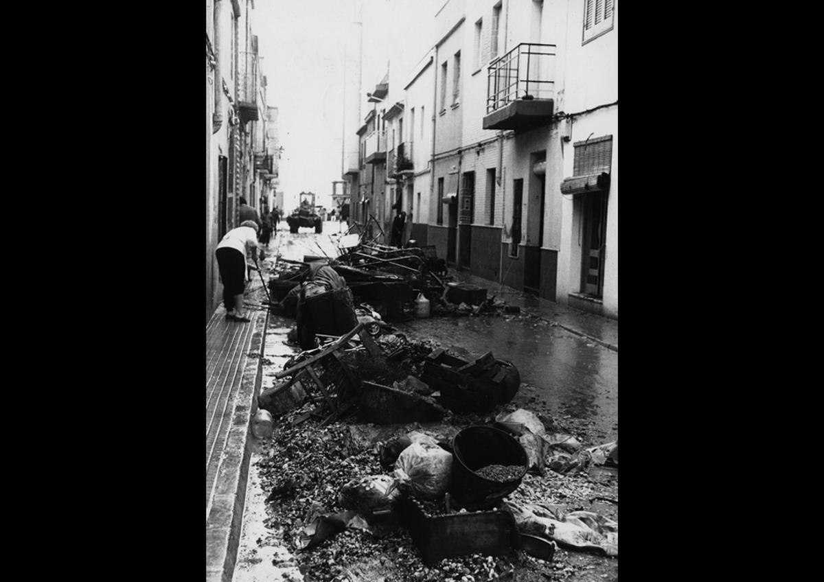 Una calle de Beniopa, que fue una de las áreas más afectadas de la Safor.