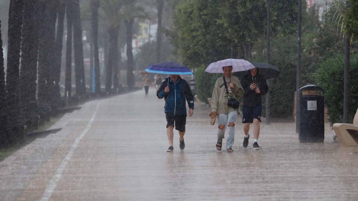 Imágenes de la lluvia en Ibiza