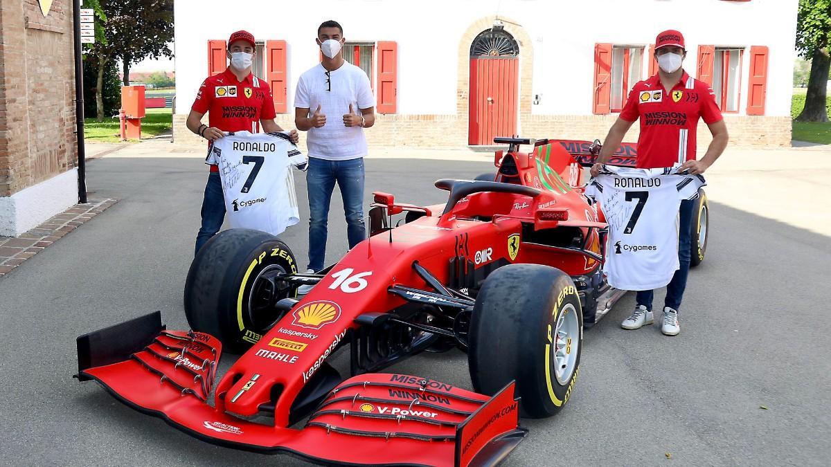 Leclerc y Sainz junto a Cristiano