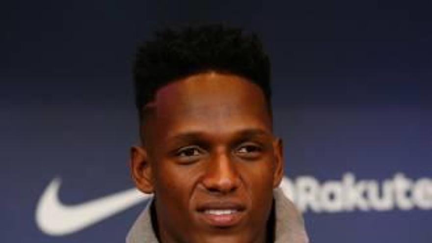 Yerri Mina, presentado ayer.