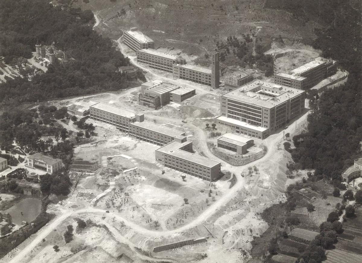 Hogares Mundet en construcción, 1956.