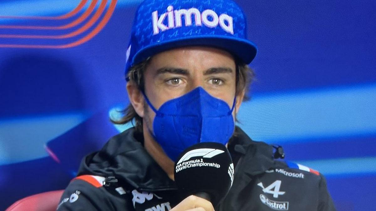 Alonso, en la rueda de prensa de Bahrein