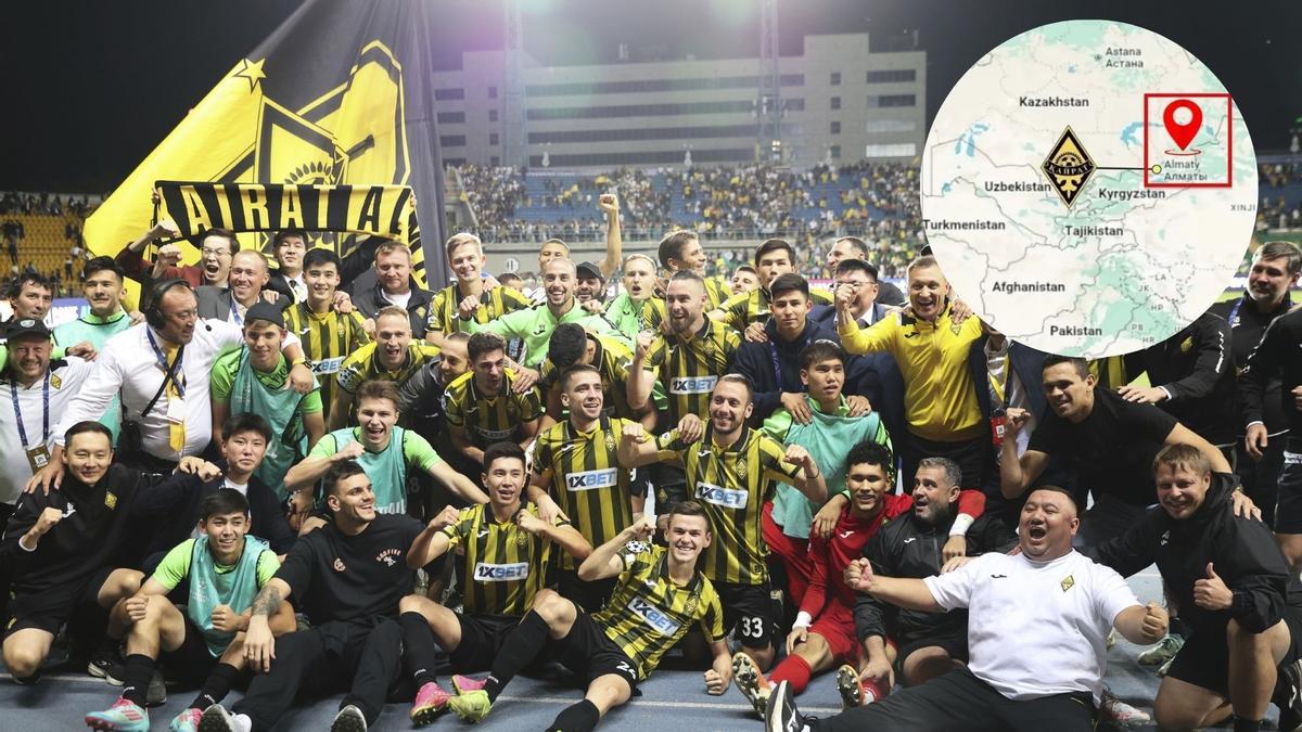 El Real Madrid se prepara en el Estadio Central de Almaty para su partido contra el Kairat