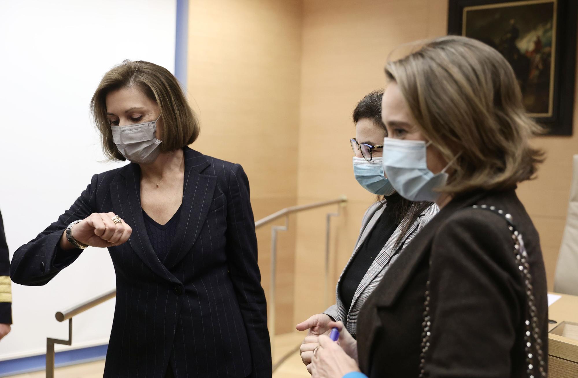 María Dolores de Cospedal, a su llegada a la comisión Kitchen