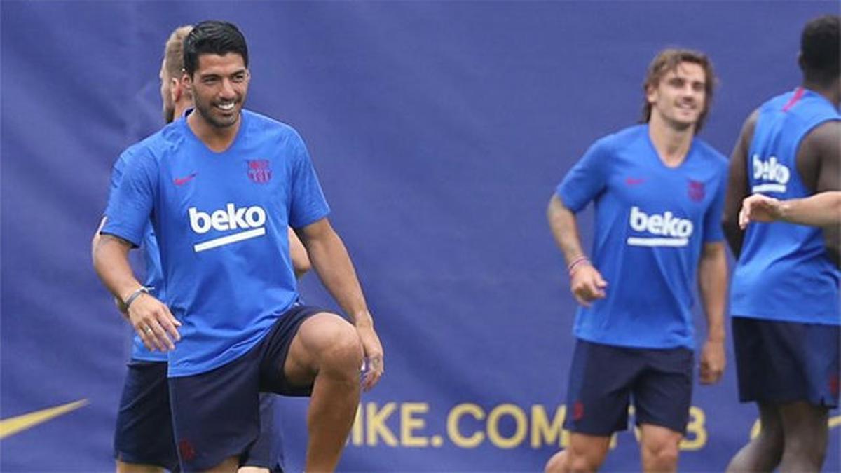 Luis Suárez se entrenó por primera vez con el grupo tras su regreso