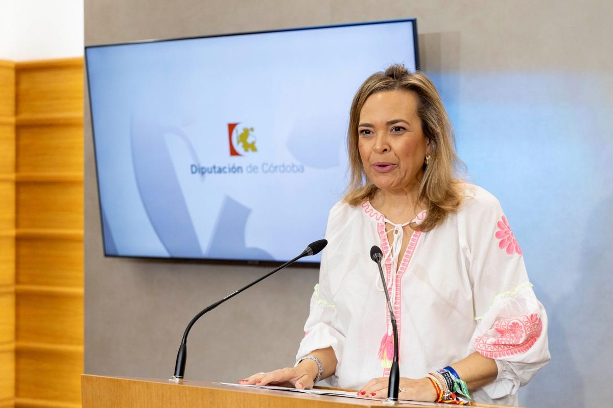 Auxiliadora Moreno, durante la rueda de prensa en la que ha informado del Plan Corresponsables.