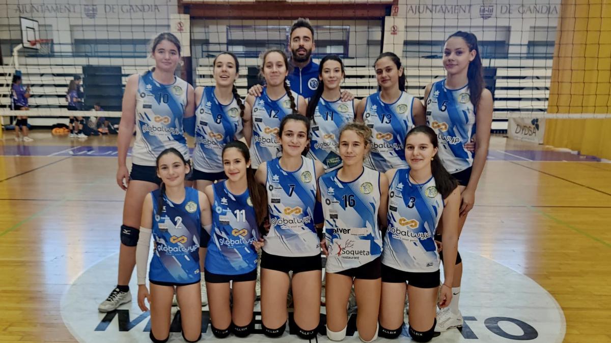 El equipo cadete del Club Voleibol Gandia