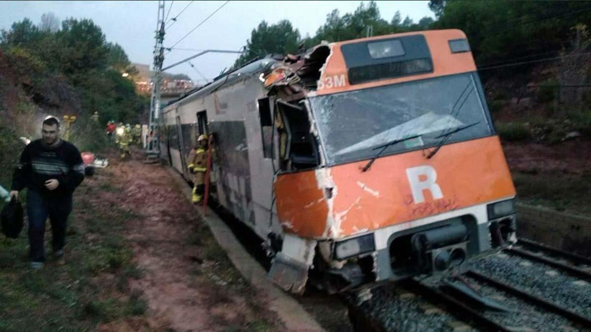 El tren descarrilado en noviembre del 2018 en Vacarisses