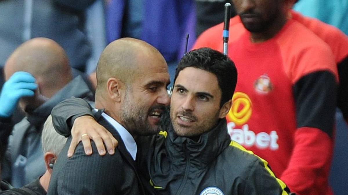 Guardiola y Arteta, en una imagen de archivo