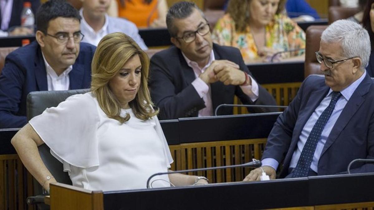 Susana Díaz, durante la tercera votación sobre la investidura en el Parlamento andaluz.