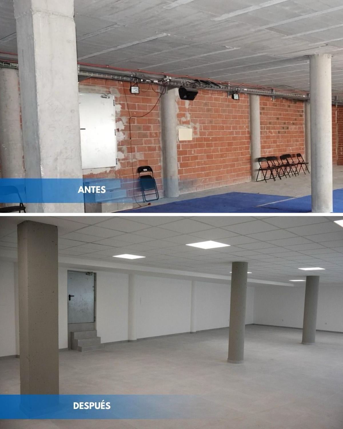 Imagen comparativa del antes y después de las obras.