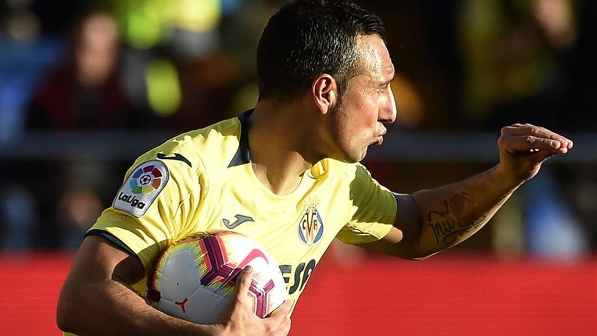 Cazorla celebra un tanto con el Villarreal