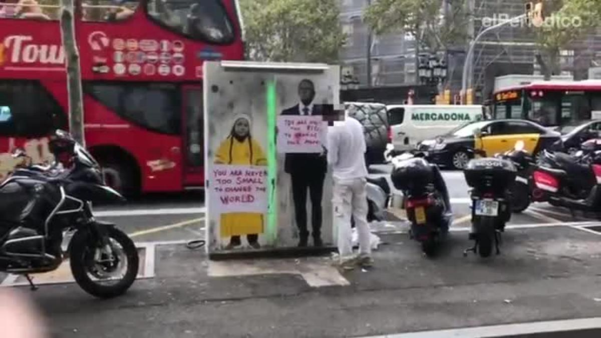 Cómo se borró el grafiti de TVBoy sobre el cambio climático