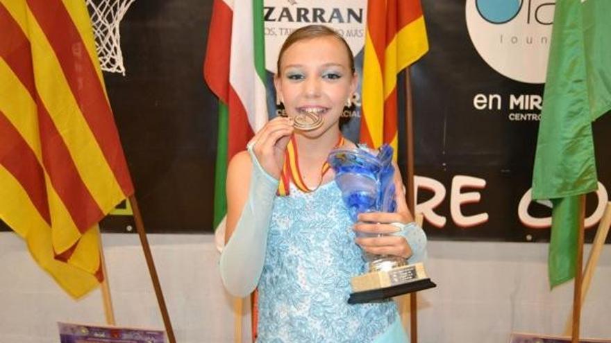 Nuria Villaba, campeona de España de patinaje artístico en la modalidad de Solo Danza