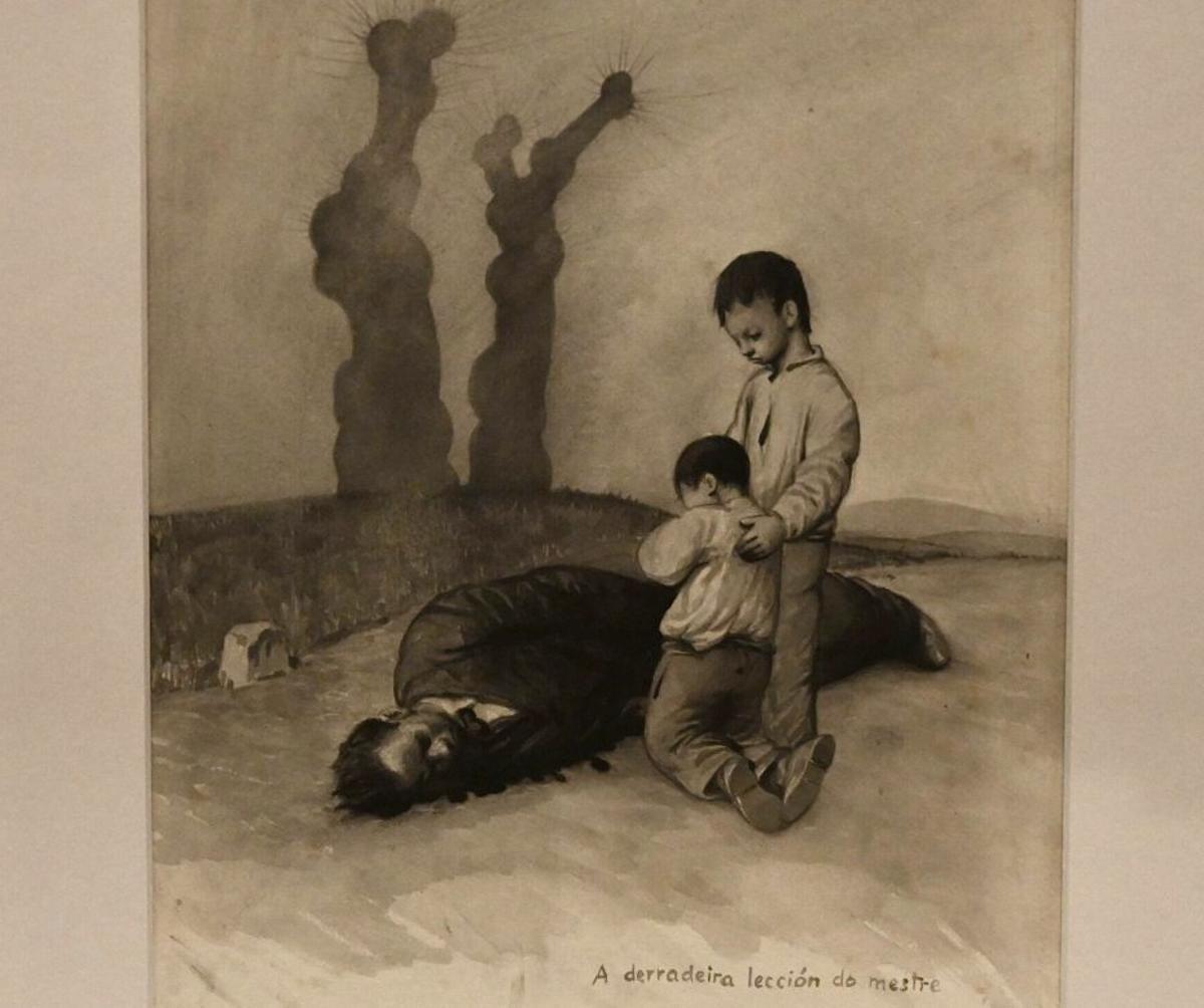 El cuadro de Castelao, ya en el Museo de Pontevedra. | RAFA VÁZQUEZ