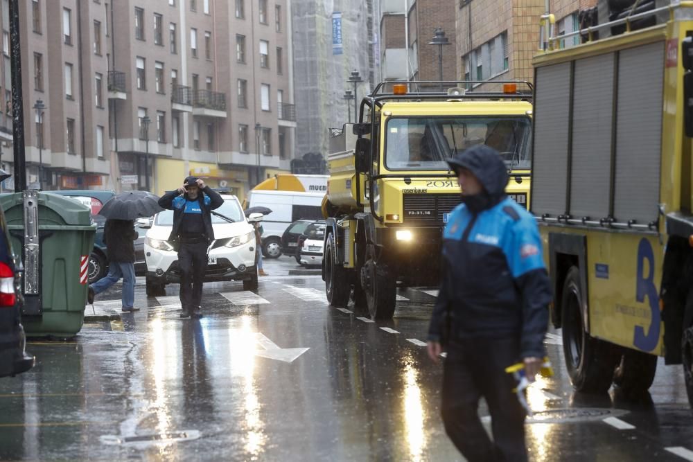 Incendio en un garaje de la calle Doctor Marañón de Avilés