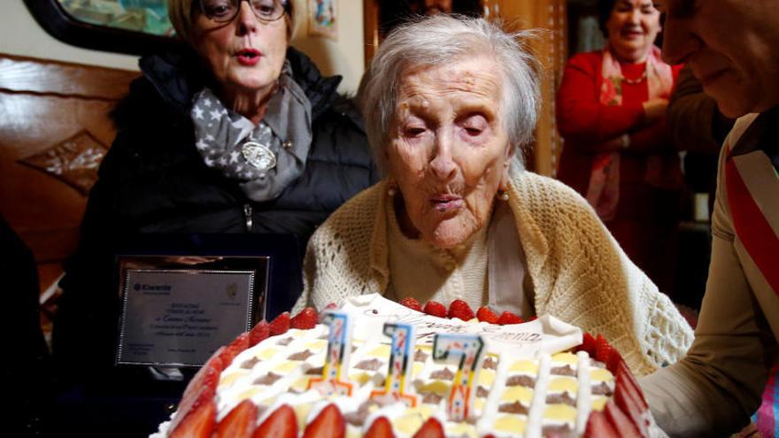 Emma Morano, en 117º cumpleaños.