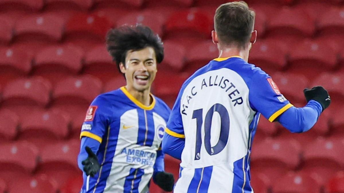 Mac Allister, bigoleador contra el Middlesbrough