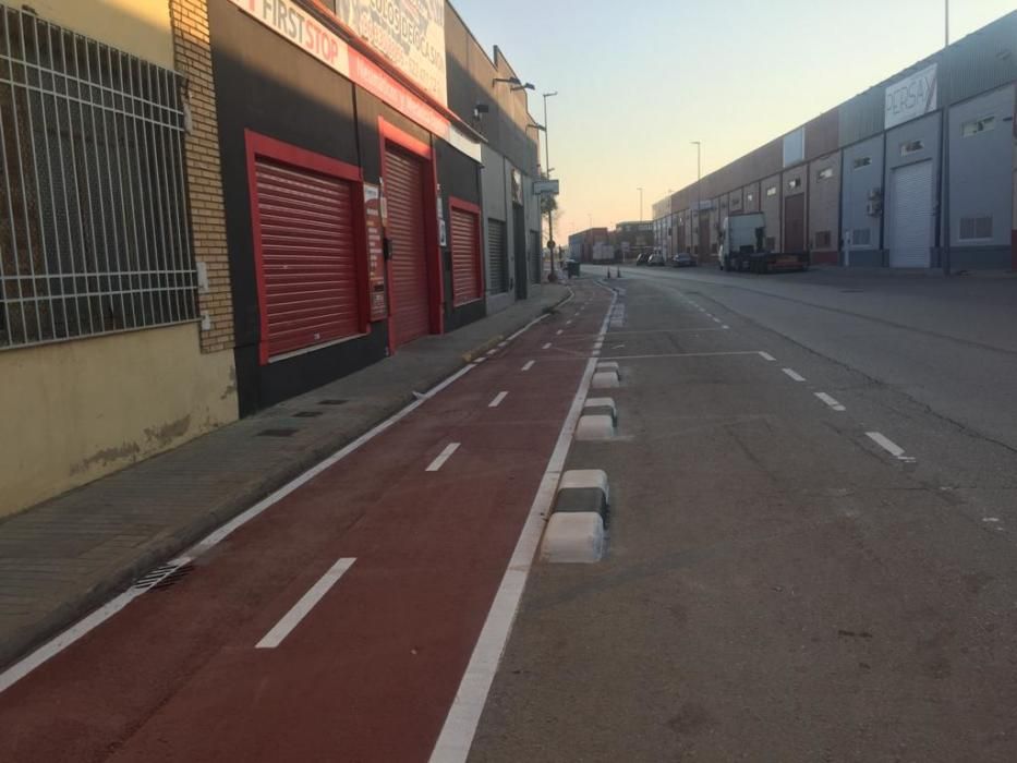 Construcción de un carril bici en Alaquàs.