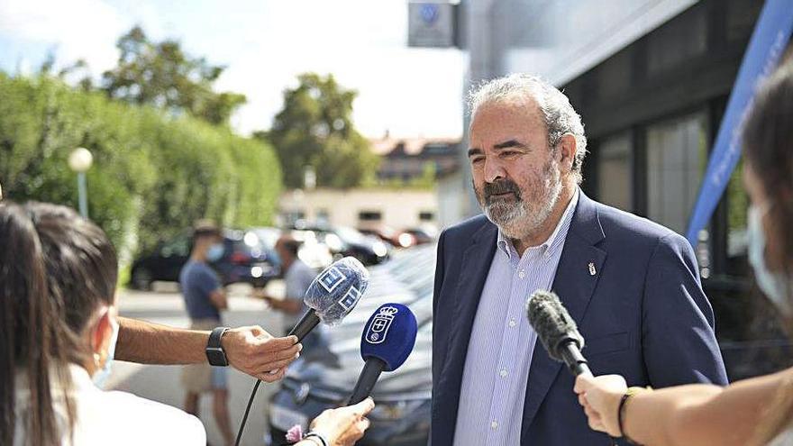 Manuel Paredes, ayer en un acto promocional del Oviedo.