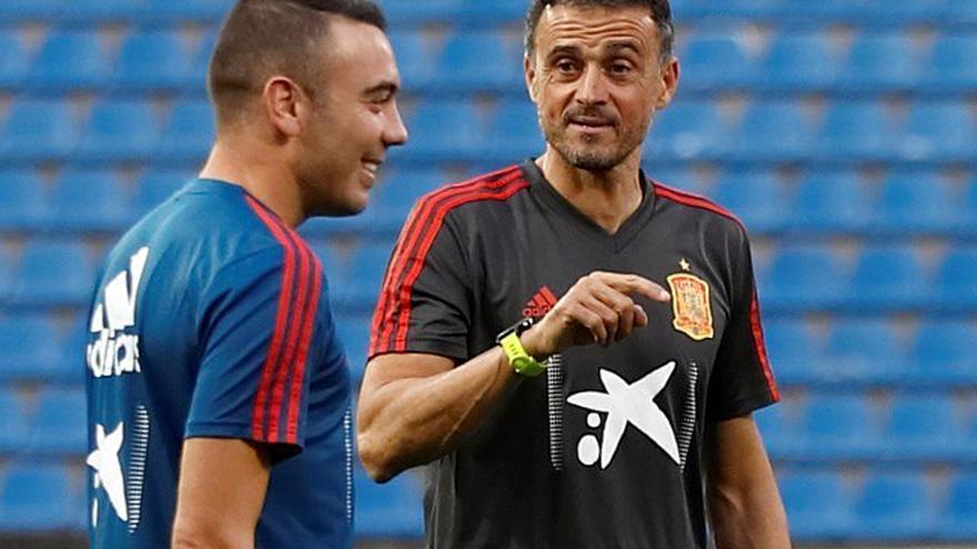 Aspas junto a Luis Enrique