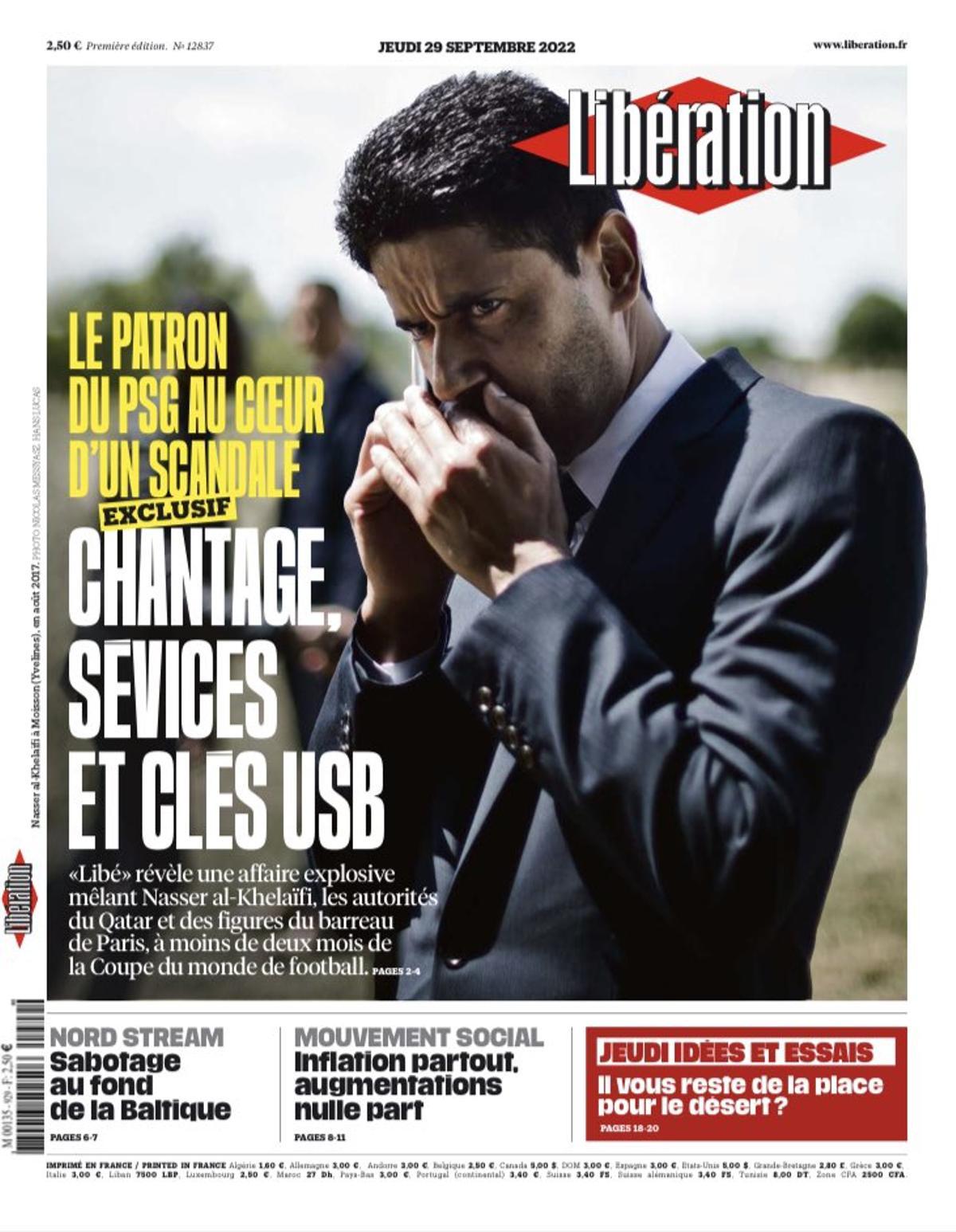 La portada de Libération de este jueves