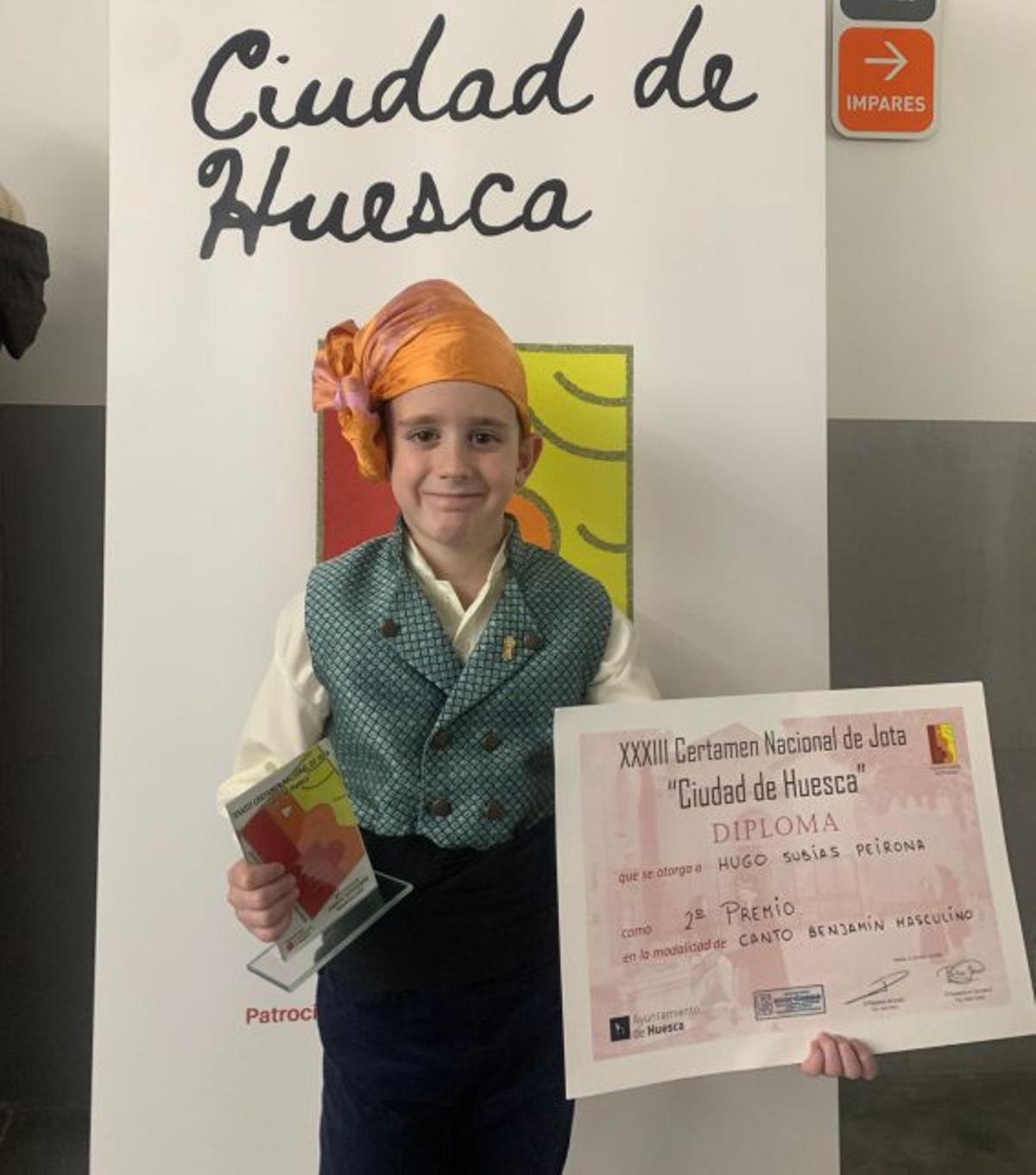 Hugo Subías, segundo en canto benjamín.