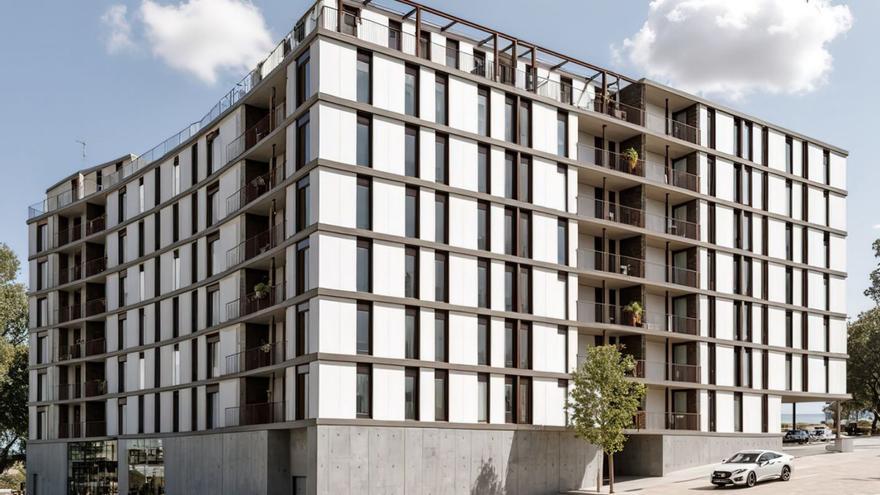 Recreación virtual del futuro edificio de viviendas. |  Cedida por Xesta